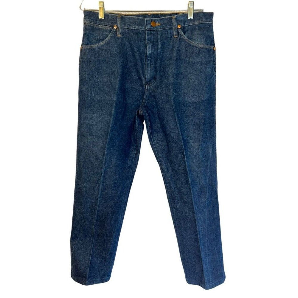 Vintage 1990s Blue Wrangler 13MWZ Cowboy Cut Straight Leg Western Jeans Sz 32x28